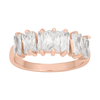 Joanli Nor's Rosa  Fg sølv ring AGGANOR baguette 7stk Str.60