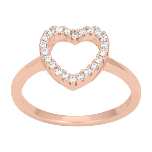 Joanli Nor\'s Rosafg. sølvring AIDANOR  hjerte og cz 11mm Str.54