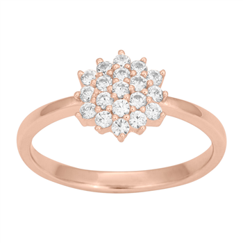 Joanli Nor's Rosa forgyldt sølv ring BRINNIENOR 10mm Str.58