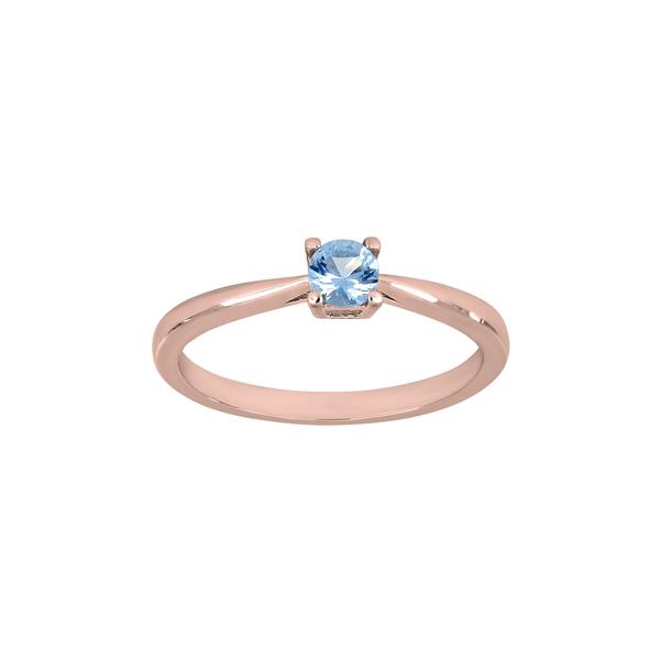 Joanli Nor\'s Rosaforg. sølv ring 4mm lyseblå HELENNOR Str.52