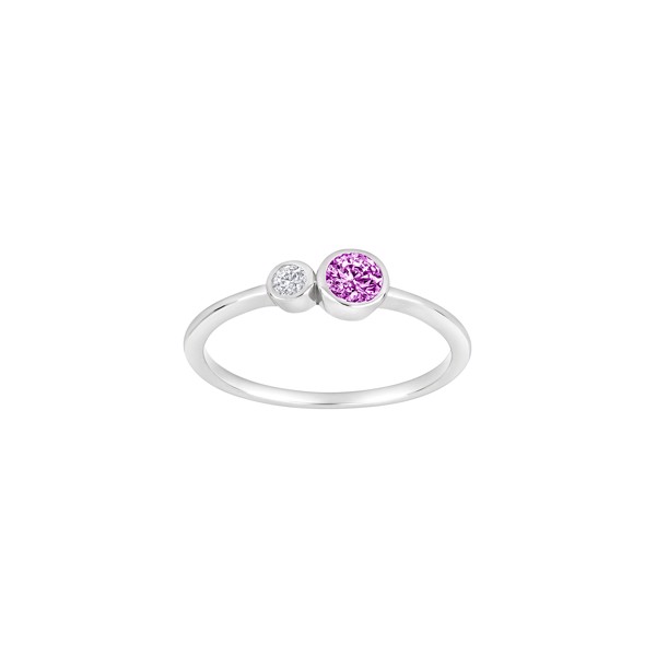 Joanli Nor\'s Rhd. sølv ring pink IDANOR