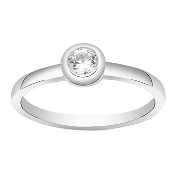 Joanli Nor's SWAROVSKI rhd. sølvring AMYNOR rør 5,5mm Str.60