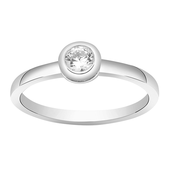 Joanli Nor\'s SWAROVSKI rhd. sølvring AMYNOR rør 5,5mm Str.60