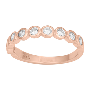 Joanli Nor's SWAROVSKI rosa forgyldt sølvring AMYNOR Str.60