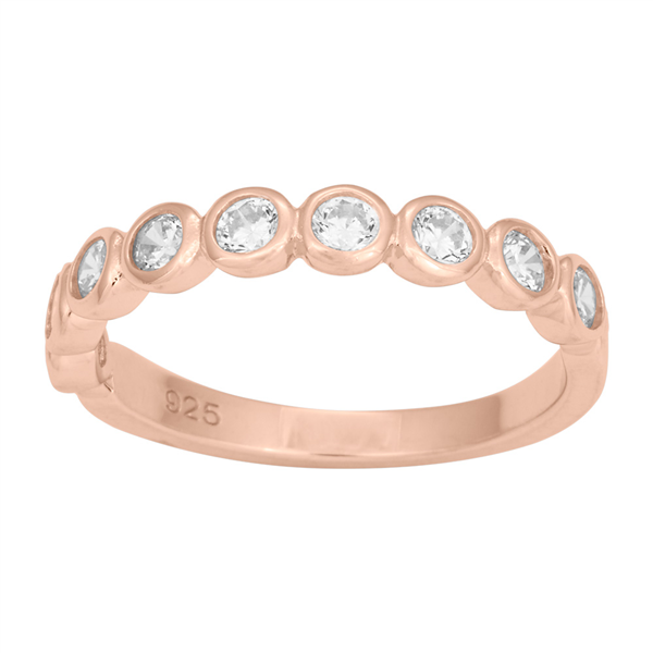 Joanli Nor\'s SWAROVSKI rosa forgyldt sølvring AMYNOR Str.58