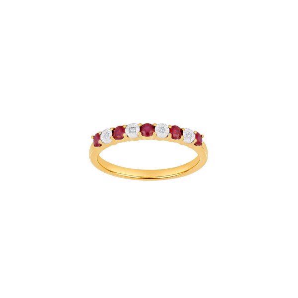 Siersbøl\'s 14kt. guld alliancering m. rubin og 0,02ct W/SI