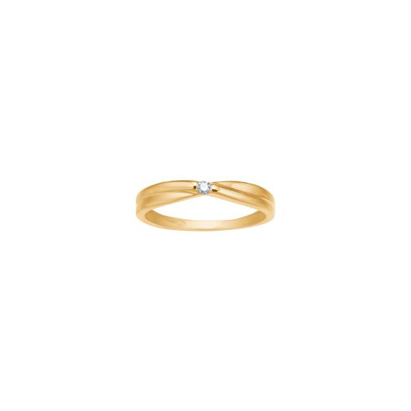 Siersbøl\'s 14kt. guldring m. 0,03ct W/SI