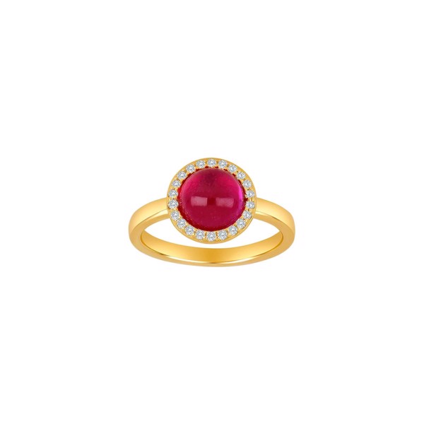 Joanli Nor\'s Forgyldt sølv ring OFELIANOR pink str. 50