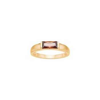 Nordahl's Forgyldt sølv ring brun FACET52 str. 60