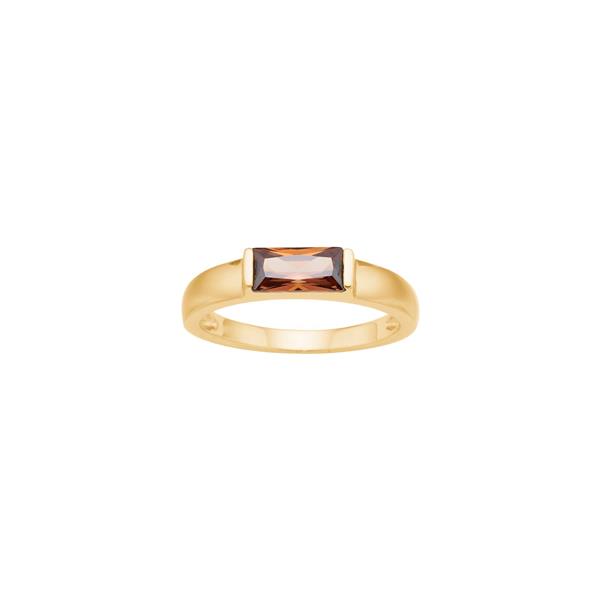 Nordahl\'s Forgyldt sølv ring brun FACET52 str. 50