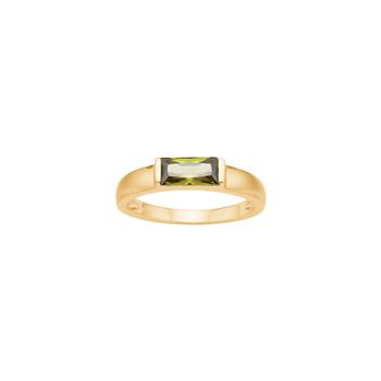 Nordahl's Forgyldt sølv ring grøn FACET52 str. 60