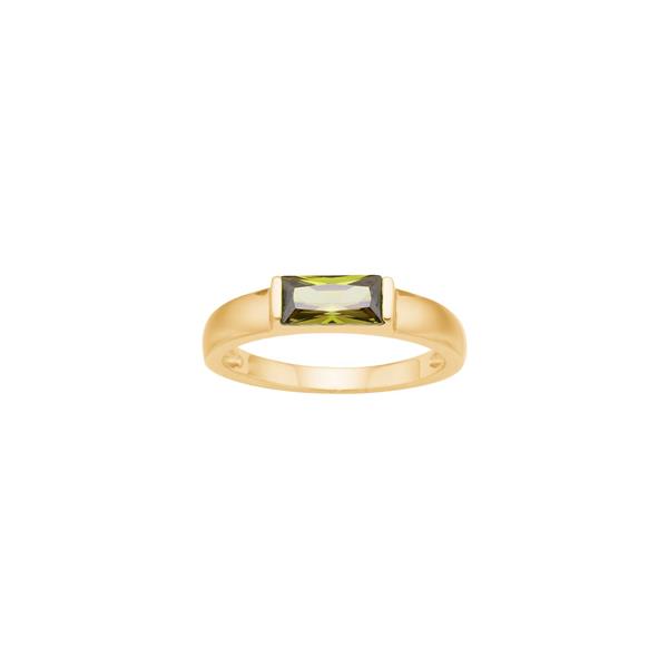 Nordahl\'s Forgyldt sølv ring grøn FACET52 str. 58