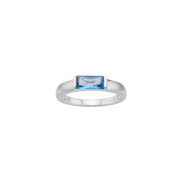 Nordahl\'s Rhd. sølv ring blå FACET52 str. 58