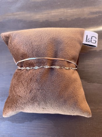 L&G's Armbånd TWO IN ONE sølv rhodineret