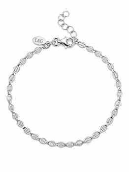 L&G's Armbånd sølv rhodineret rille