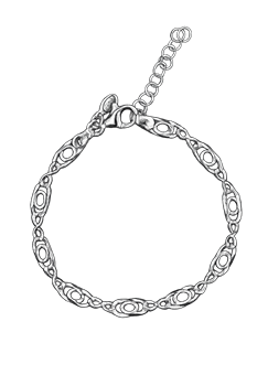 L&G's Armbånd sølv rhodineret ovale cirkler