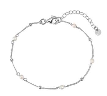 L&G's Armbånd sølv rhodineret med ferskvandsperler