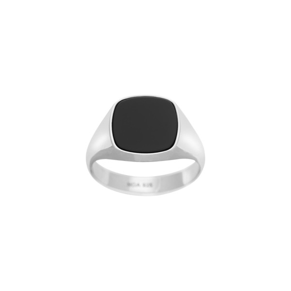 Son of Noa\'s SON Rhod. sølvring med black onyx Str.56