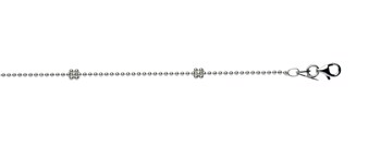 L&G's Armbånd sølv rhodineret kugle blomster
