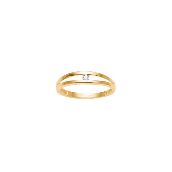 Siersbøl\'s 8kt. guldring bicolor m. cz
