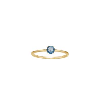 Siersbøl's 14kt. guldring m. 4mm london blå topas