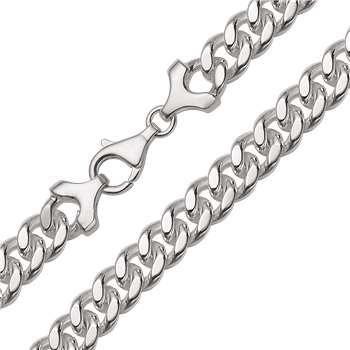 Sølv panser facet halskæde, ca 9,0 mm bred og 45 cm lang