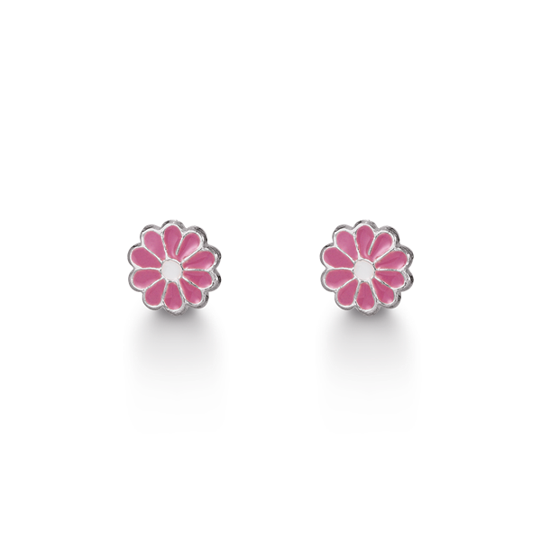 Aagaard\'s SØLV ØRESTIK M/EMALJE BLOMST