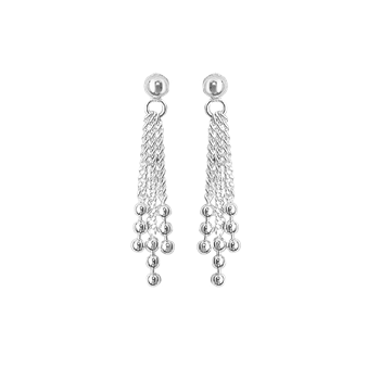 Aagaard's SØLV ØREHÆNGER M/STIK. KÆDER M/KUGLER