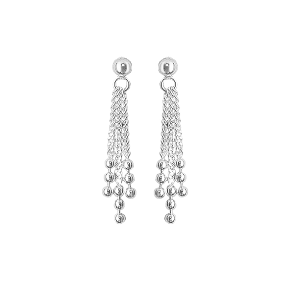 Aagaard\'s SØLV ØREHÆNGER M/STIK. KÆDER M/KUGLER