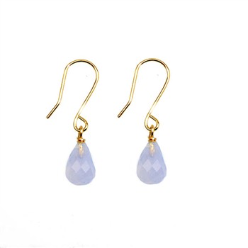 San - Links of Joy's 14K Earrings w.Faceted Chalcedony 14karat 