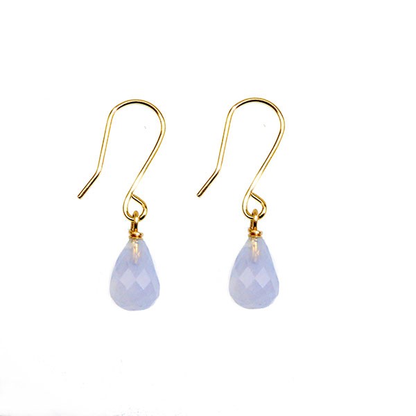 San - Links of Joy\'s 14K Earrings w.Faceted Chalcedony 14karat 