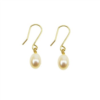 San - Links of Joy's 14k Earrings w.white Fresh Water Pearl 14 karat
