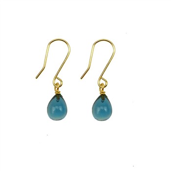 San - Links of Joy's 14K Earrings w.London Blue Topas 14 karat