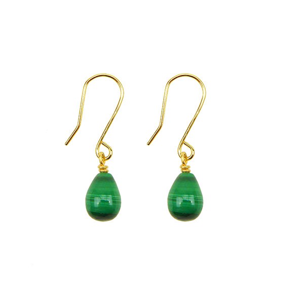 San - Links of Joy\'s 14K Earrings w.Malachite 14karat 