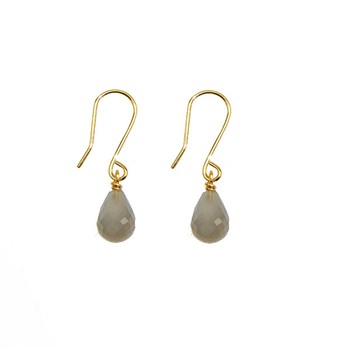 San - Links of Joy's 14K Earrings w.Faceted Moonstone 14 karat