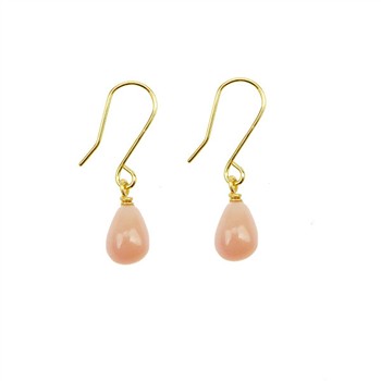 San - Links of Joy's 14K Earrings w.Pink Opal 14karat 