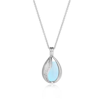 Blicher Fuglsang's Smykke Æg med Aqua Calcedon