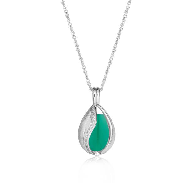 Blicher Fuglsang\'s Smykke Æg med Grøn Onyx