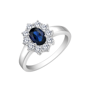 Støvring Design's Sølv ring med safir og zirkonia