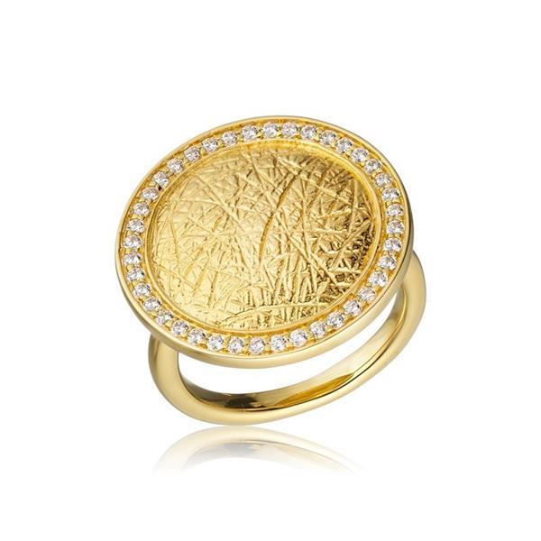 Blicher Fuglsang\'s Ring i guldbelagt sølv