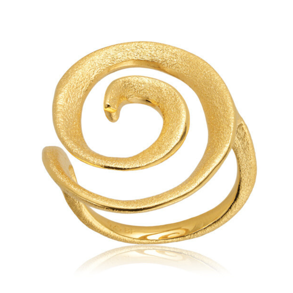 Blicher Fuglsang\'s Forgyldt sølvring med kant