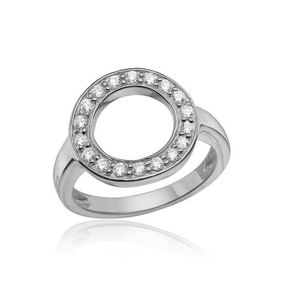 Blicher Fuglsang\'s Ring i sølv med zirkoner