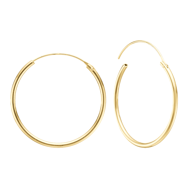 Aagaard\'s 14KT CREOL 30MM, TRÅD 1,4MM M/VIPPELÅS