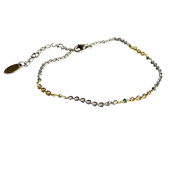 San - Links of Joy\'s Bracelet & Necklace 925/585 - Rhodium & Blue Diamonds 42+8cm
