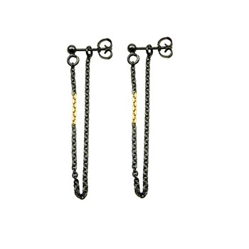 San - Links of Joy's Earrings 925/585 - Oxidised  Pr.par
