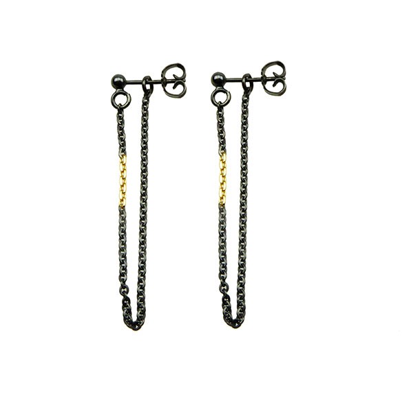 San - Links of Joy\'s Earrings 925/585 - Oxidised  Pr.par