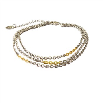 San - Links of Joy's Bracelet & Necklace 925/585 -Rhodium 42+8cm