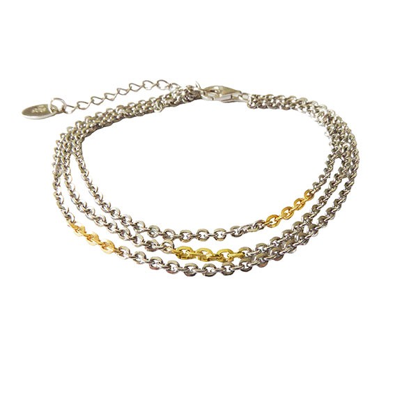 San - Links of Joy\'s Bracelet & Necklace 925/585 -Rhodium 16+4cm