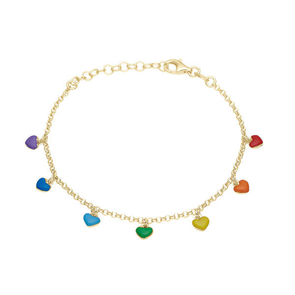 Aagaard\'s Hjerte regnbue armbånd forg sølv