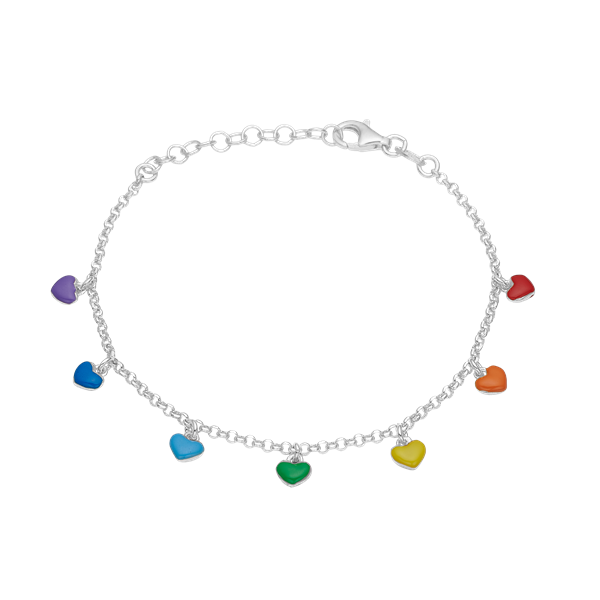 Aagaard\'s Hjerte regnbue armbånd sølv